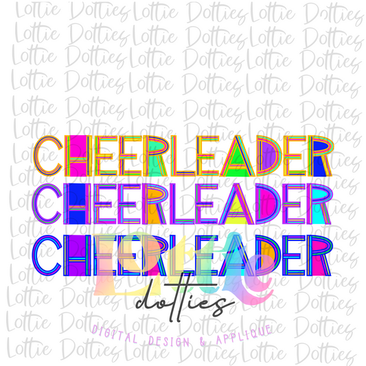 Cheerleader  Png - Cheerleader Sublimation File - Digital Download - Neon Stack