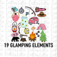 Glamping Camping Alphabet - Alpha Pack - Alphabet Clipart - Instant Download