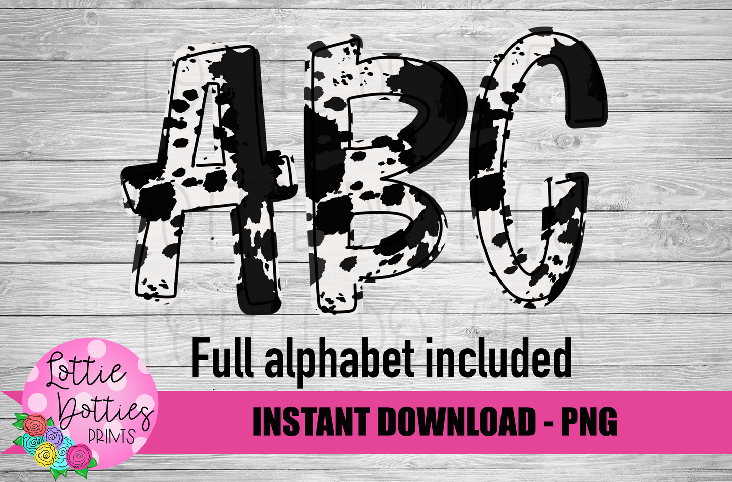 Cow Alphabet - Alpha Pack - Alphabet Clipart - Instant Download  - Alpha Pack