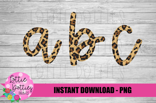 Leopard script Faux Applique Alphabet - Alpha Pack - Alphabet Clipart