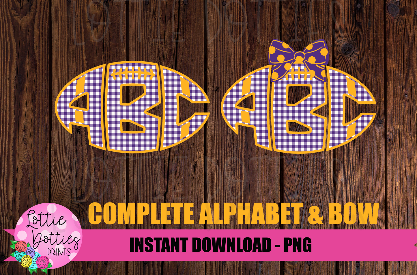 Football Alpha - Purple and Gold Alphabet - Alpha Pack - Alphabet Clipart - Instant Download  - Alpha Pack