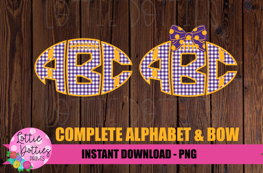 Football Alpha - Purple and Gold Alphabet - Alpha Pack - Alphabet Clipart - Instant Download  - Alpha Pack