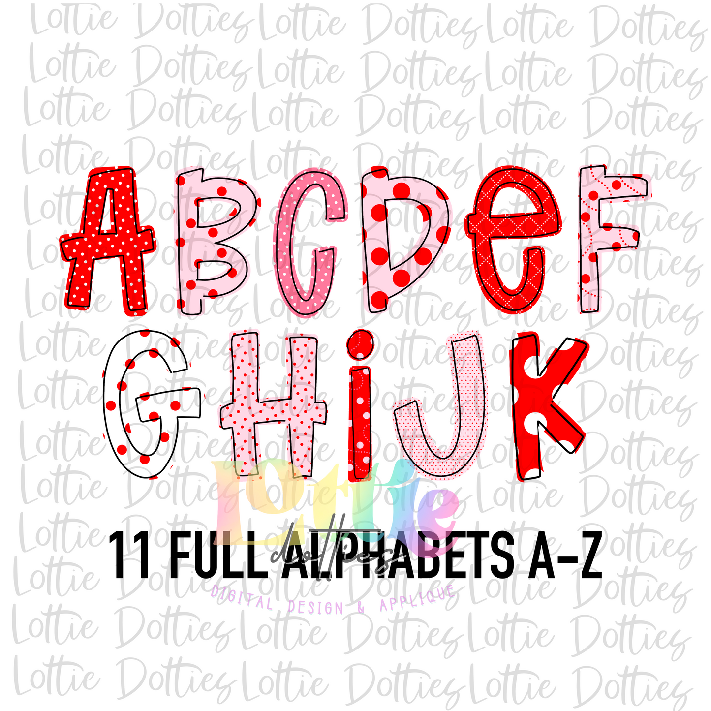 Valentine’s Day Alpha - Alphabet Clipart - Instant Download  - Alpha Pack