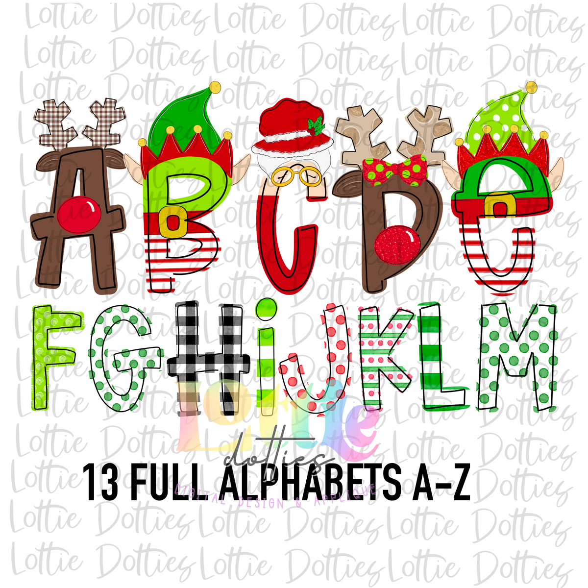 Santa’s Friends Alpha Pack - Reindeer Alphabet - Elf Alpha Pack - Chri ...