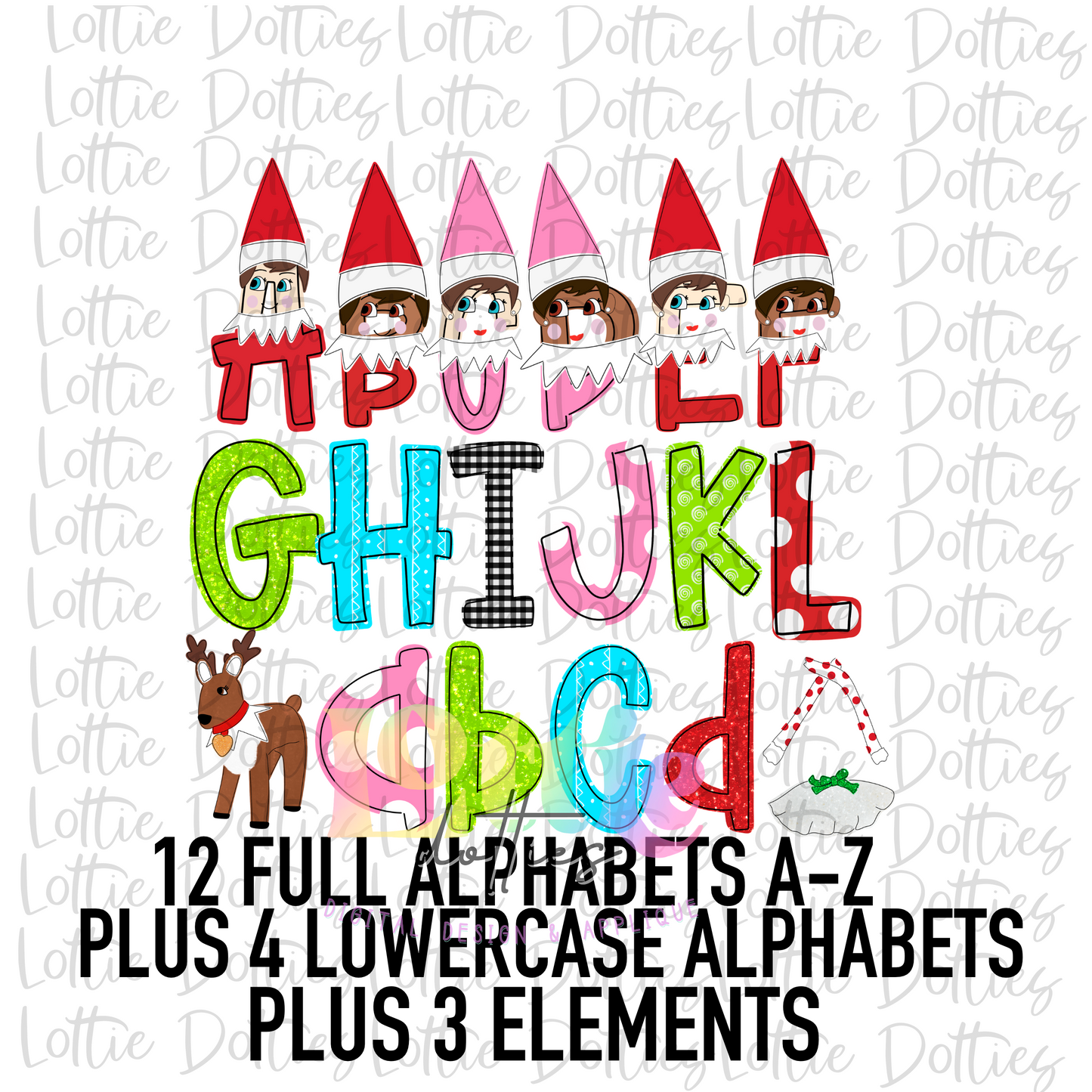 Christmas Tradition Alphabet - Christmas Alpha Pack - Alphabet Clipart - Instant Download