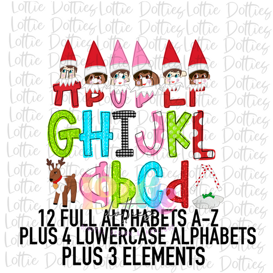 Christmas Tradition Alphabet - Christmas Alpha Pack - Alphabet Clipart - Instant Download