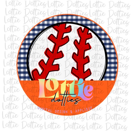 Baseball Circle  - PNG - Baseball Sublimation- Digital Download - Navy and Orange