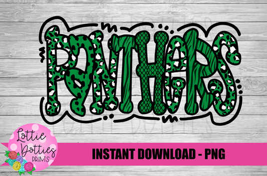 Panthers  PNG - Panthers Sublimation  - Digital Download - Green and White