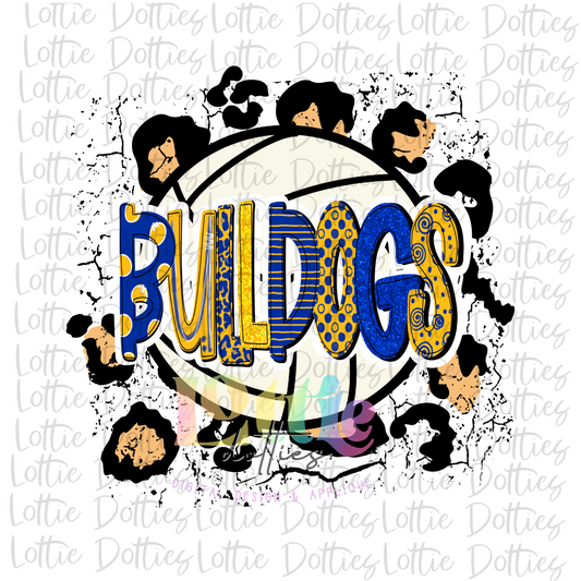 Bulldogs Volleyball -  PNG - Volleyball - Bulldogs  -  sublimation design - Digital Download