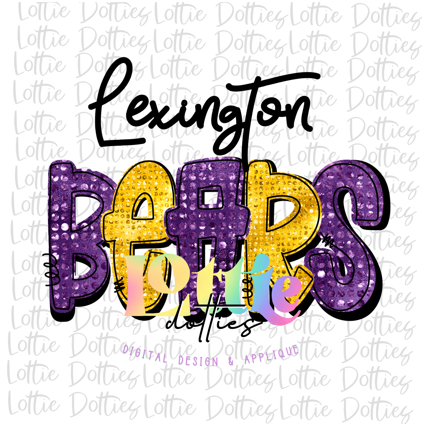 Lexington Bears PNG - Bears sublimation design - Digital Download - Purple and Gold