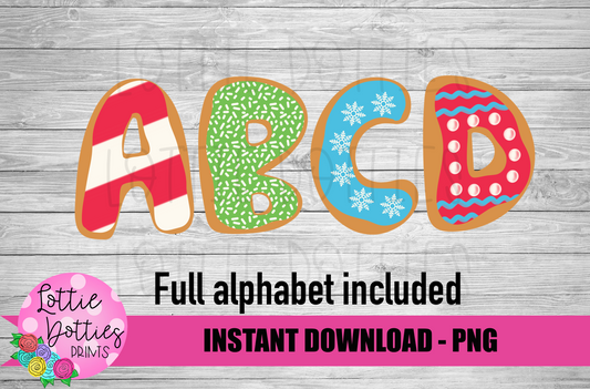 Oh Snap Gingerbread Cookies Alphabet - Alpha Pack - Alphabet Clipart - Instant Download  - Christmas Alpha Pack