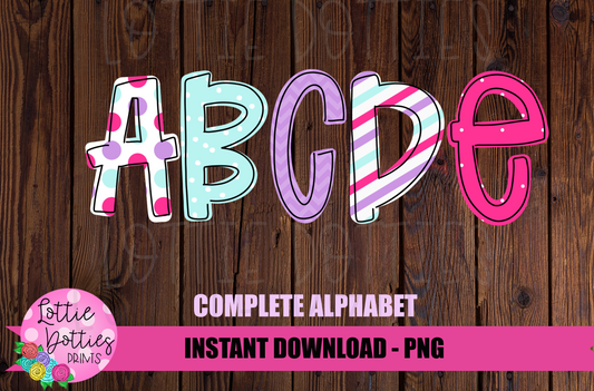 Girl Alphabet - Alpha Pack - Alphabet Clipart - Instant Download