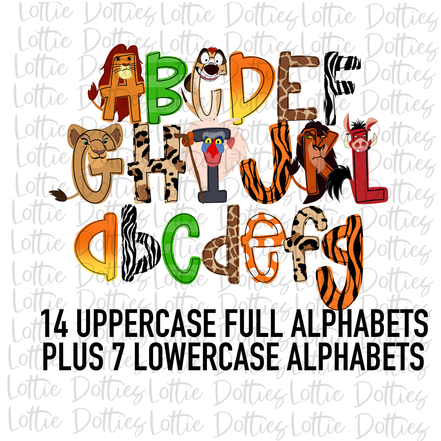 King of the Jungle Alphabet - Alpha Pack - Alphabet Clipart - Instant Download  - Alpha Pack