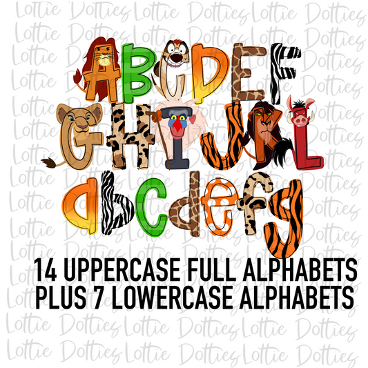 King of the Jungle Alphabet - Alpha Pack - Alphabet Clipart - Instant Download  - Alpha Pack