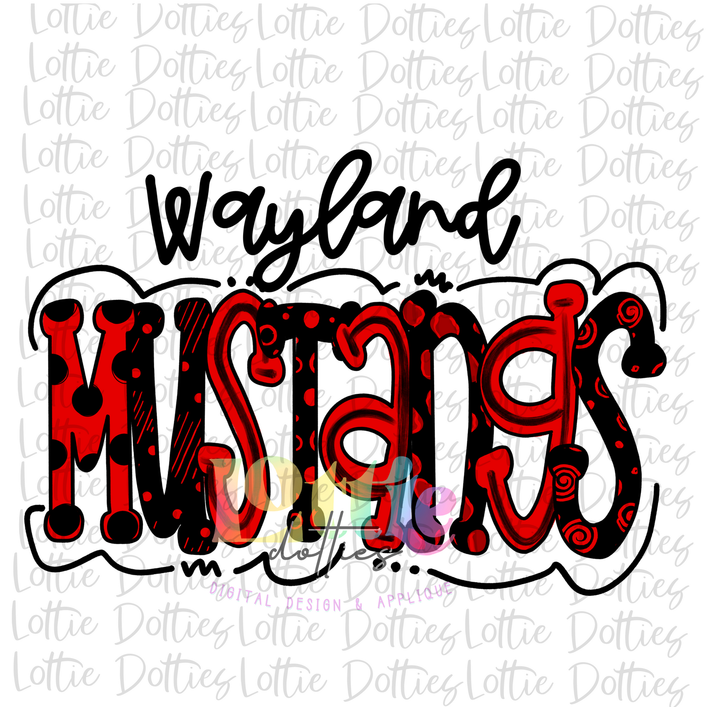 Wayland Mustangs PNG - Mustangs -  sublimation design - Digital Download