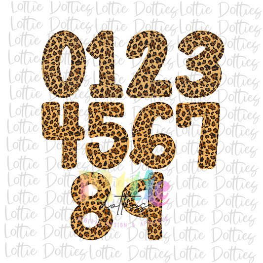 Leopard Numbers - Alpha Pack - Alphabet Clipart - Instant Download - Caps and lowercase