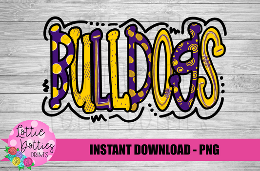 Bulldogs PNG - Purple and Gold Bulldogs  -  sublimation design - Digital Download