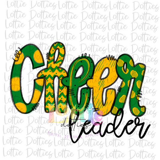 Cheer leader Png - Cheerleader Sublimation File -Green and gold - Instant download - Digital Download