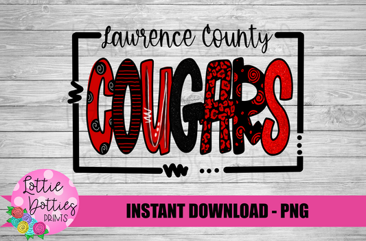 Lawrence County Cougars Png - Sublimation Design - Cougars  Sublimation- Digital Download