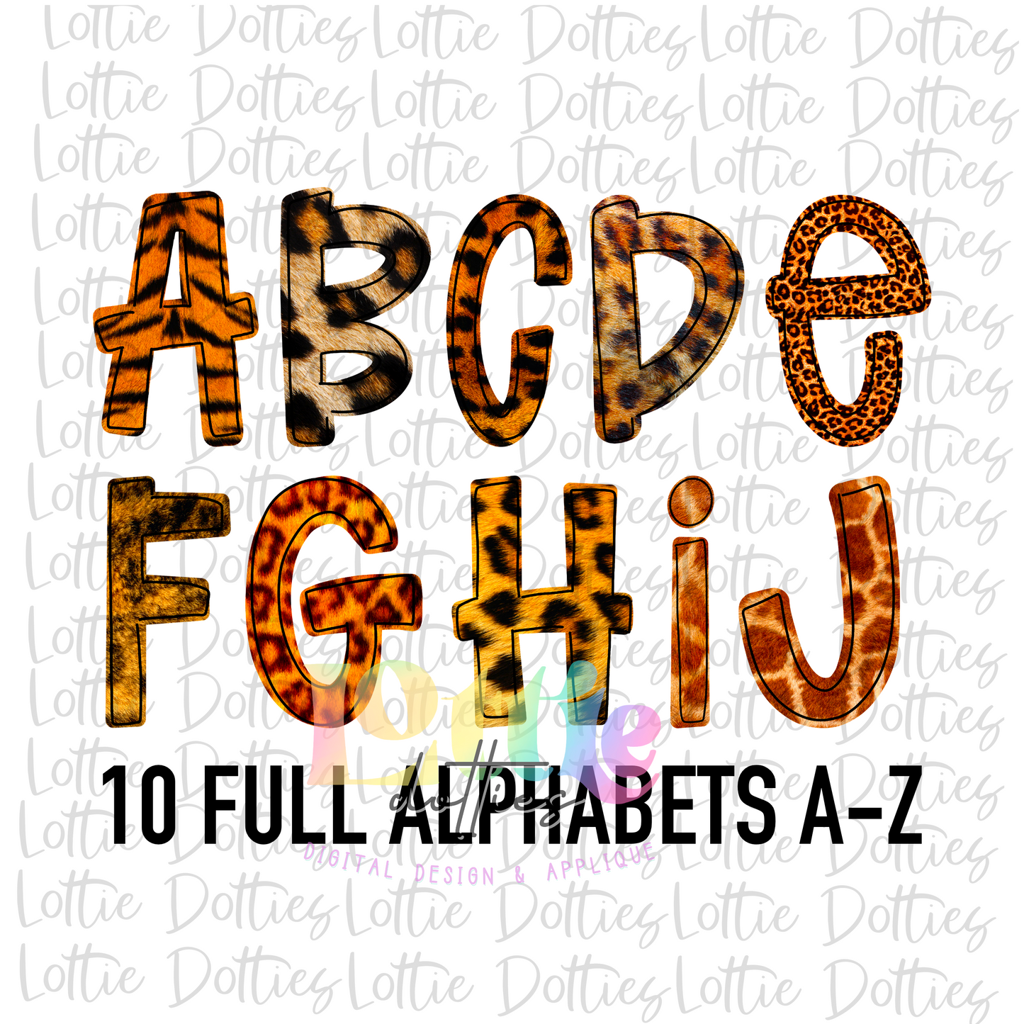 Animal Print Alpha - Alphabet Clipart - Instant Download  - Alpha Pack