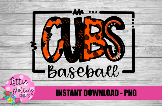 Cubs Baseball PNG - Baseball sublimation design - Digital Download