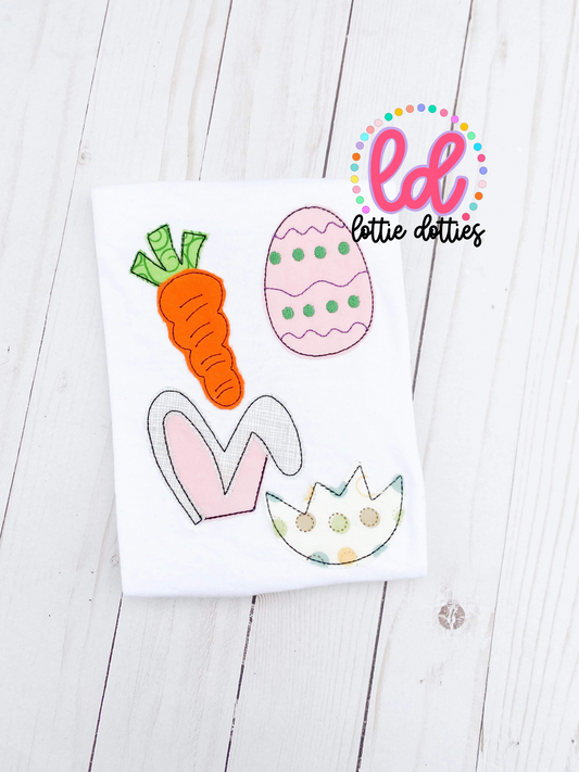 Easter Applique Alphabet Elements Pack - Machine Embroidery Applique Design - Alphabet Applique - Instant Download