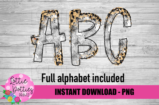 Leopard Golf Alphabet - Alpha Pack - Alphabet Clipart - Instant Download  - Alpha Pack