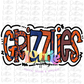 Grizzlies PNG - Grizzlies Sublimation - Digitial Download - Navy and Orange