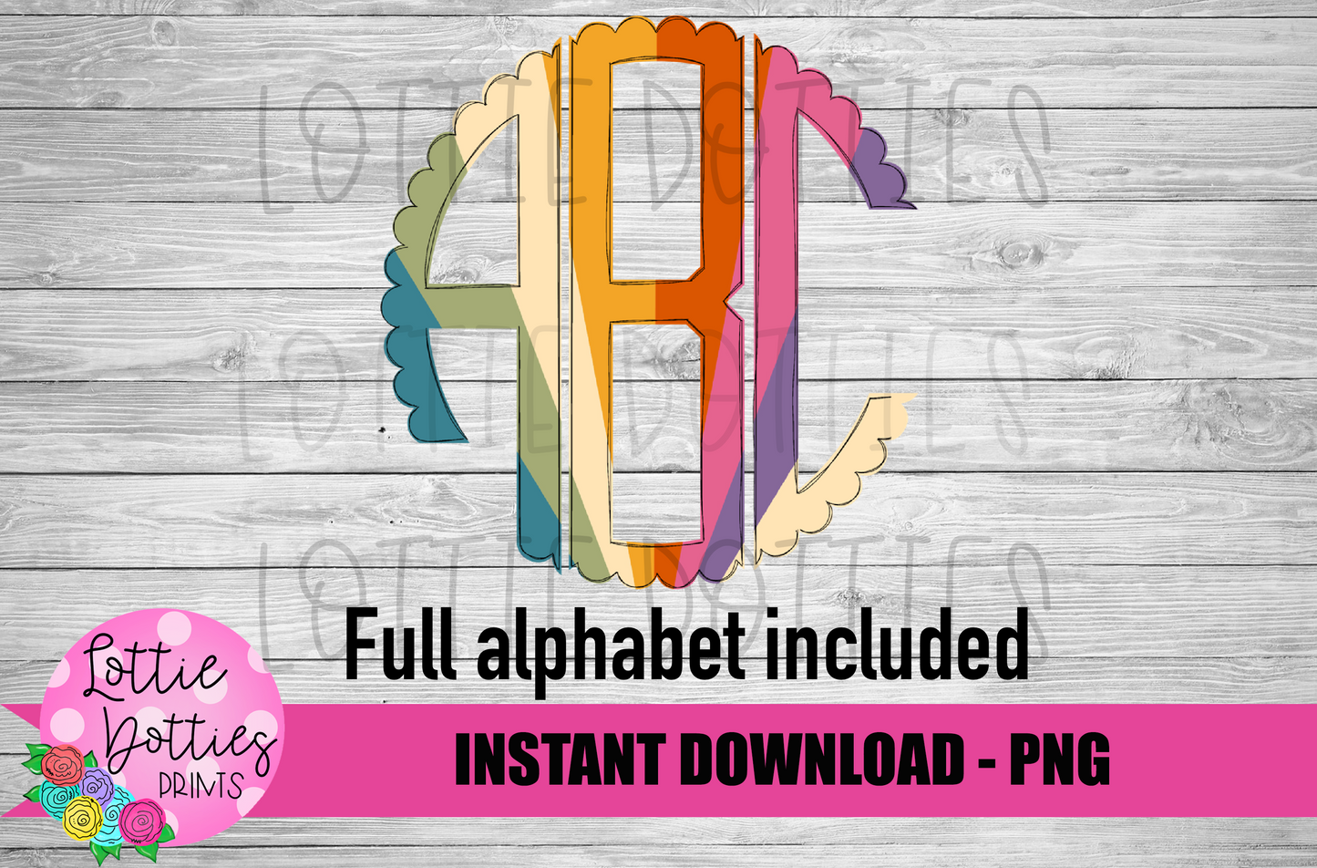 Fall Color Block scallop monogram Alphabet - Color Block Alpha Pack - Alphabet Clipart - Instant Download Alpha Pack