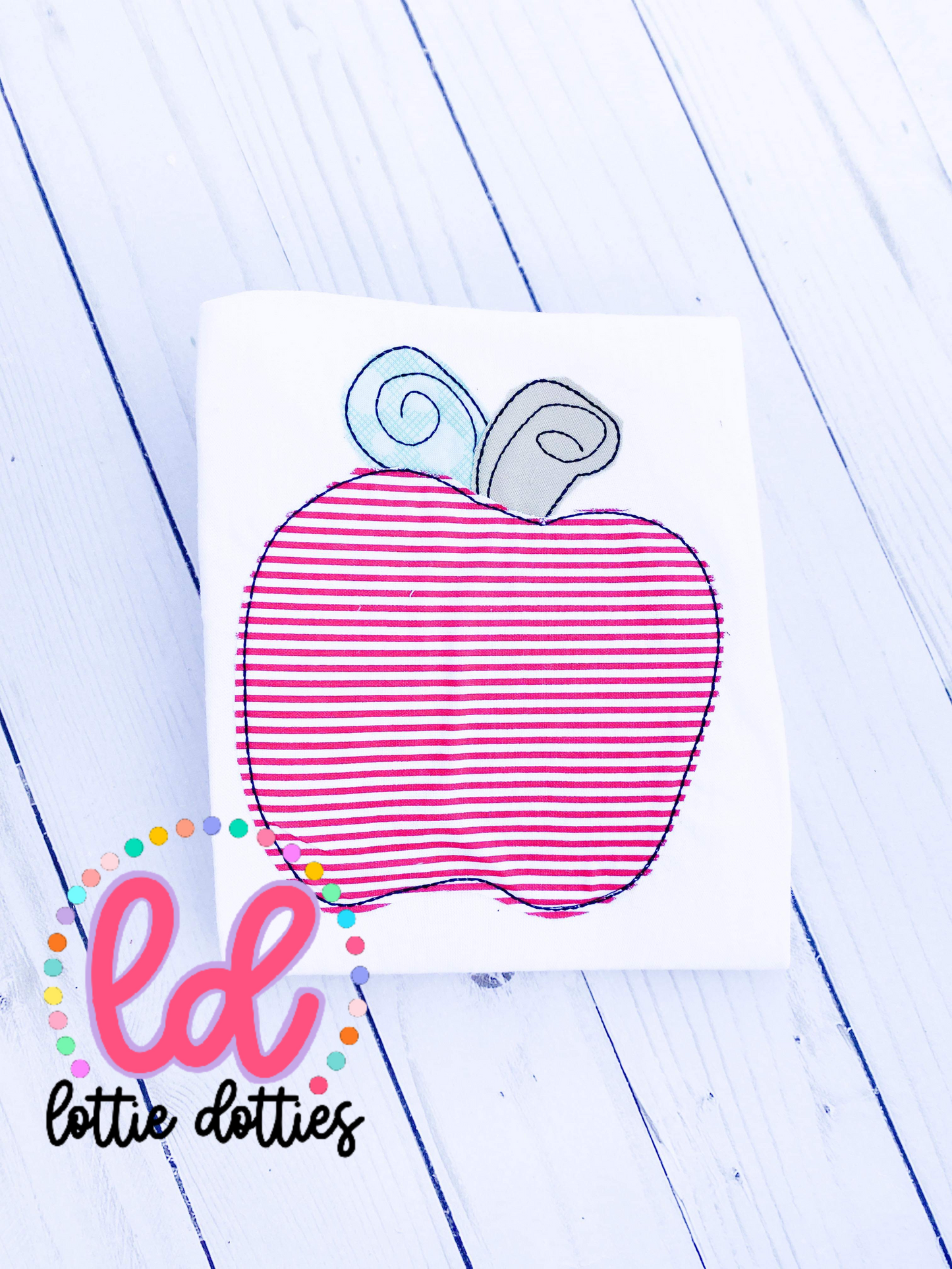 Apple Applique Design - Machine Embroidery - Instant Download