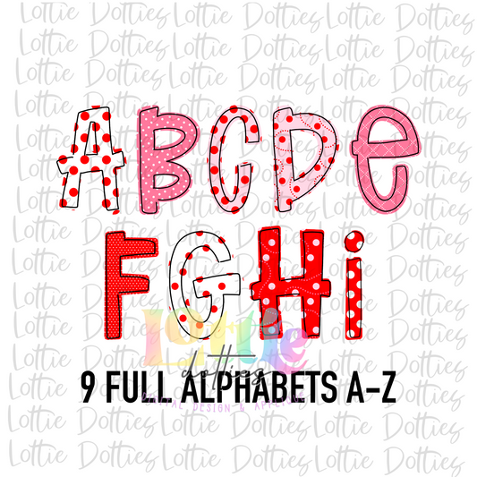 Dotty Valentine Alpha - Alpha Pack - Alphabet Clipart - Instant Download  - Alpha Pack