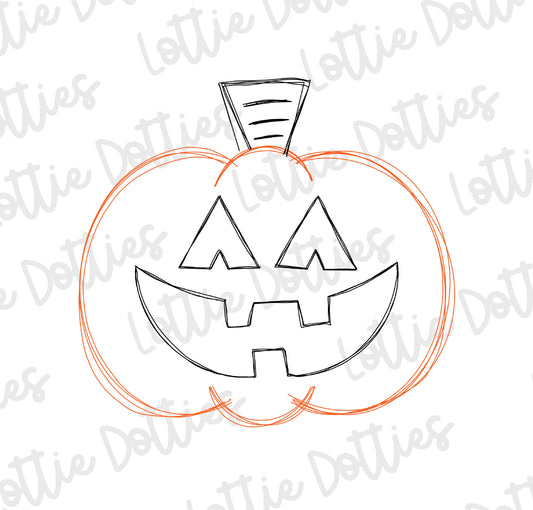 Sketch  Jack o lantern Png - Pumpkin Png - Halloween Sublimation- Digital Download