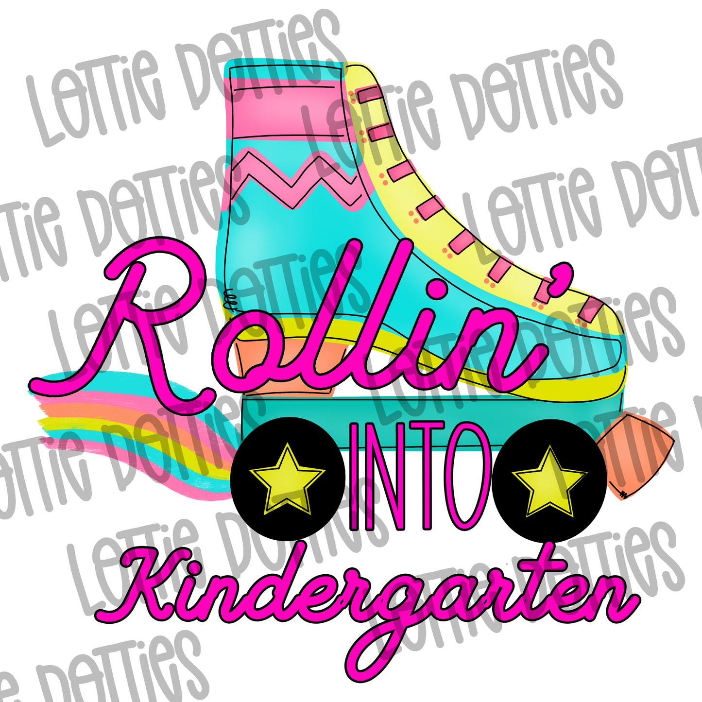 Rolling into Kindergarten Png - Back to School Design - Digital Download