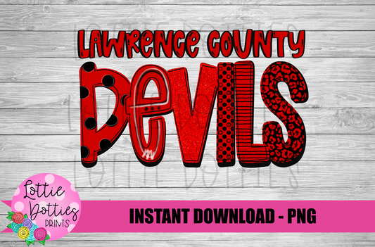 Lawrence County Devils Png - Devils Sublimation Design - Digital Download
