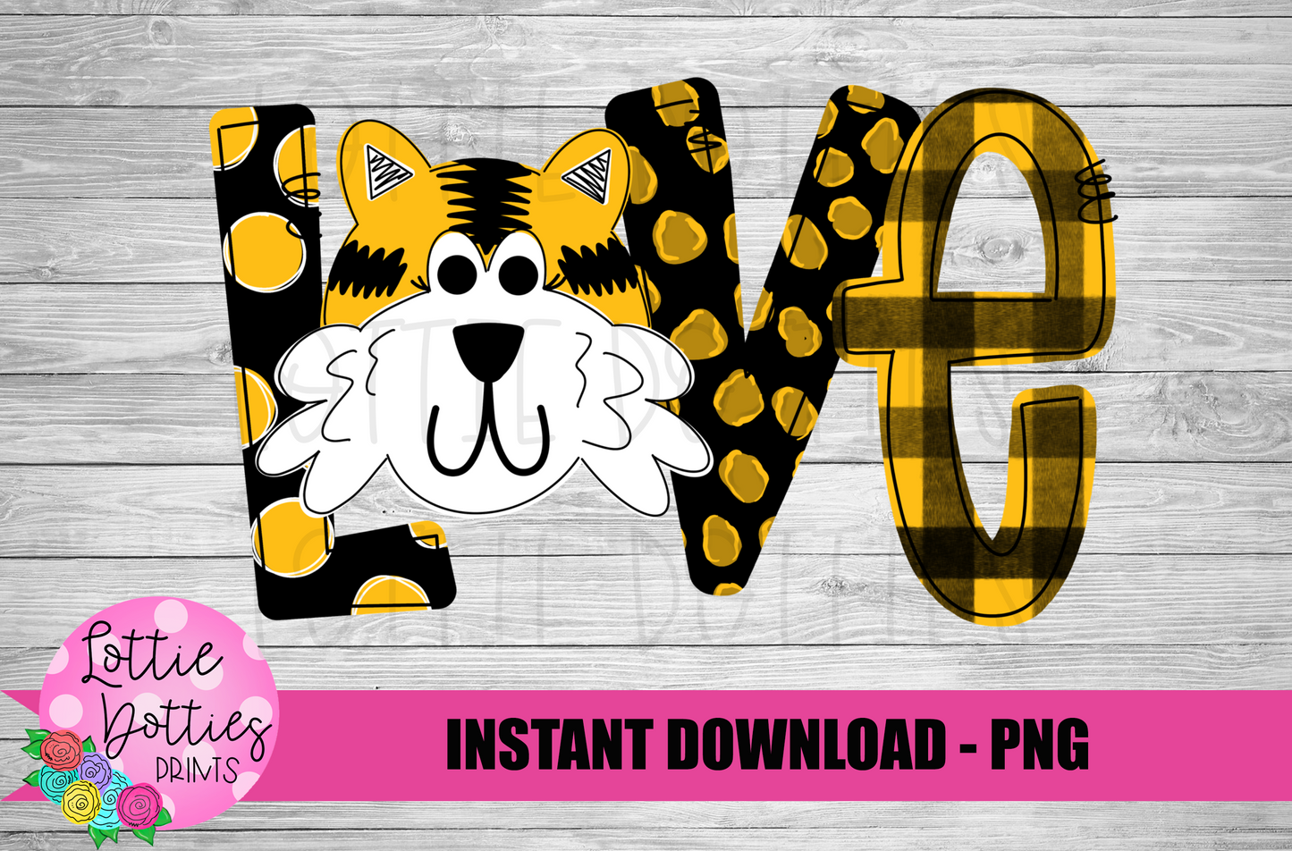 Love Tiger  Png - Tiger Sublimation Design - Digital Download