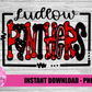 Ludlow Panthers Png -Panthers  Sublimation Design - Digital Download