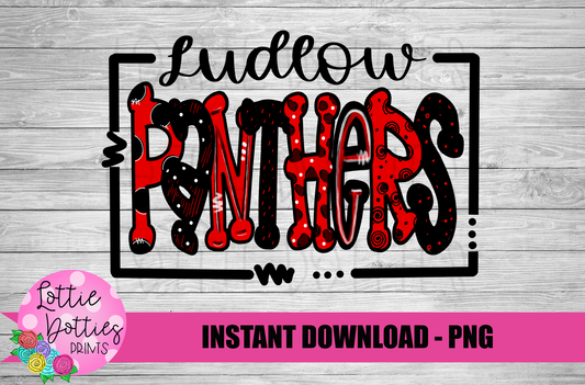 Ludlow Panthers Png -Panthers  Sublimation Design - Digital Download