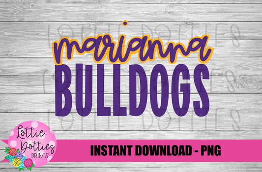 Marianna  Bulldogs -  PNG - Bulldogs  -  Sublimation design - Digital Download