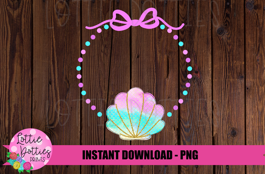 Mermaid Png - Mermaid Monogram Frame - Digital Download - Summer Sublimation