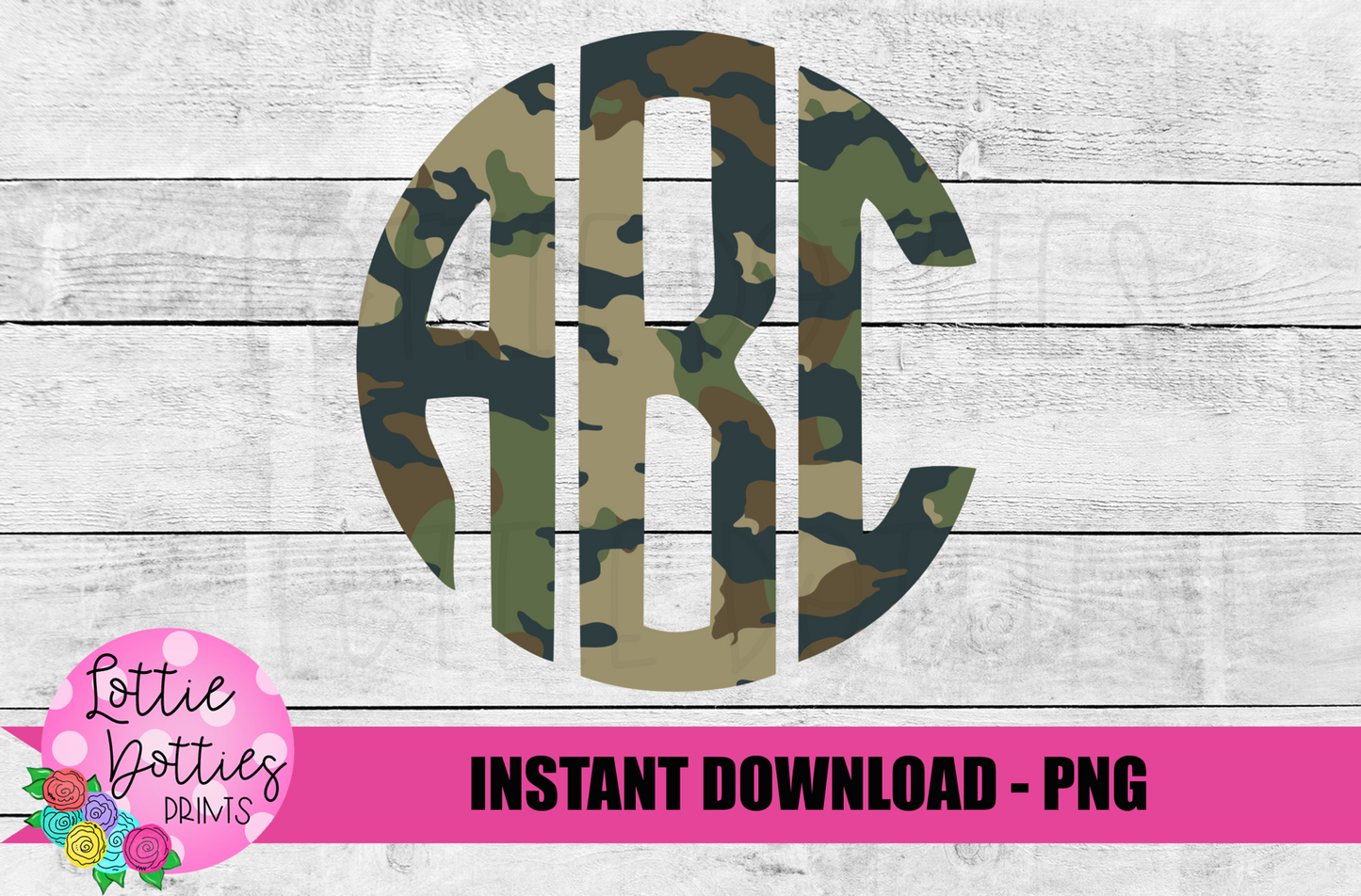 Camo Circle Initials Alphabet - Alpha Pack - Alphabet Clipart - Instant Download - Patriotic