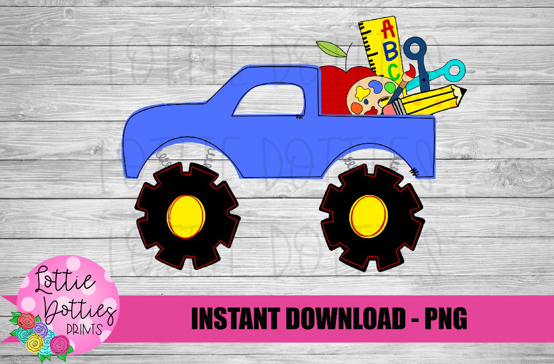 Monster Truck  Png - Back To School Design - Monster Truck Sublimation