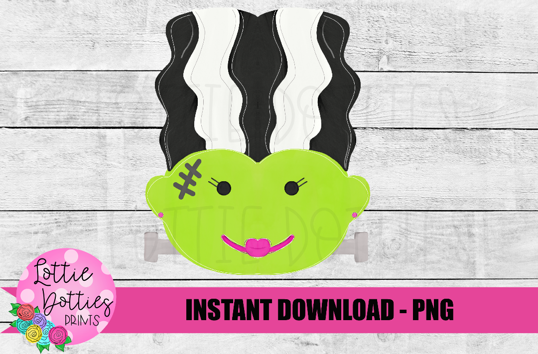 Frankenstein Png - Bride of Frankenstein Png - Halloween Sublimation Design - Kids Halloween Design - Digital Download