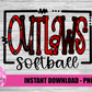 Outlaws Softball  PNG - Outlaws - Digital Download