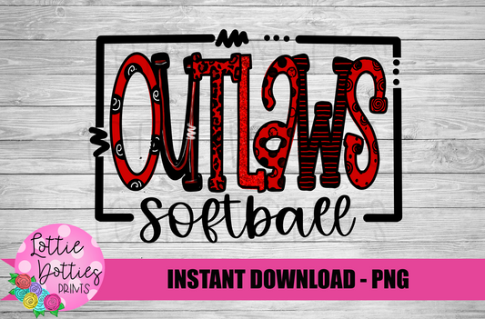 Outlaws Softball  PNG - Outlaws - Digital Download