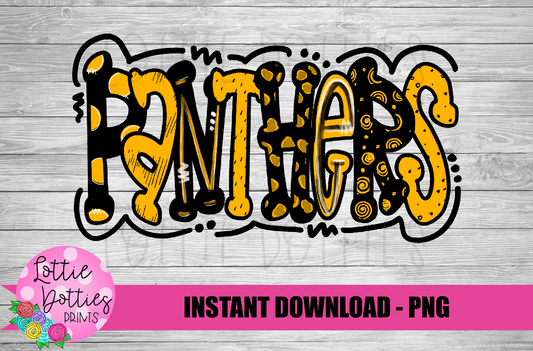 Panthers  PNG - Panthers Sublimation  - Digital Download - Black and Gold