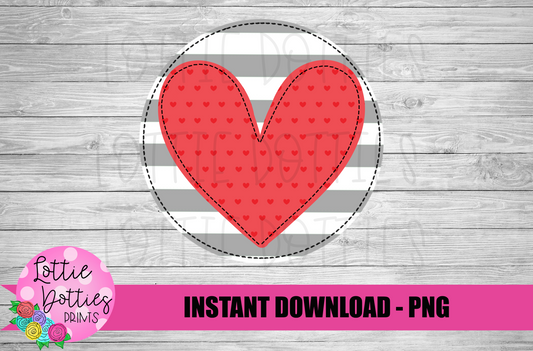 Heart Patch Png - Valentine Sublimation