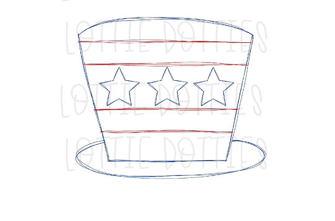 Sketch Patriotic Hat  Png - Patriotic Sublimation Designs - Digital Download