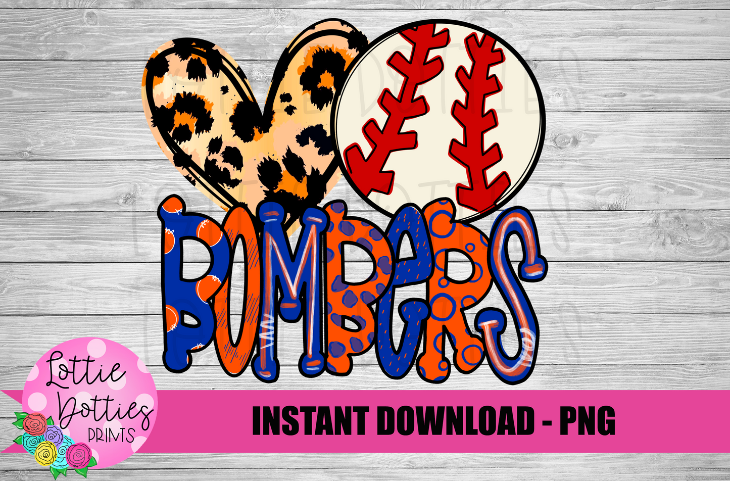 Peace Love Baseball PNG - Bombers Sublimation - Mascot