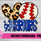 Peace Love Baseball - Warriors  Png - Mascot - Sublimation Design - Digital Download