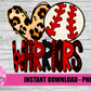 Peace Love Warriors Baseball  Png - Mascot  Sublimation Design - Digital Download